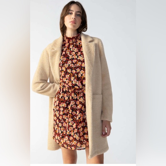 Anthropologie Hometown Jacket Toasted Oat Melange Neutral Motif Trench Coat XL - Picture 4 of 12